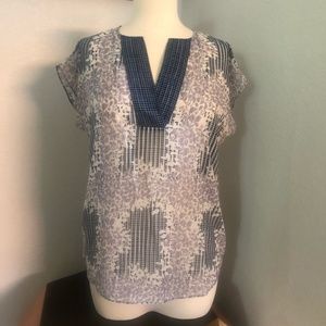 Cabi Sheer Cap Sleeve V-Neck Blouse Women’s Size Small